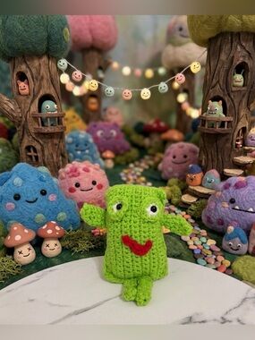 Cute Little Green Crochet Monster